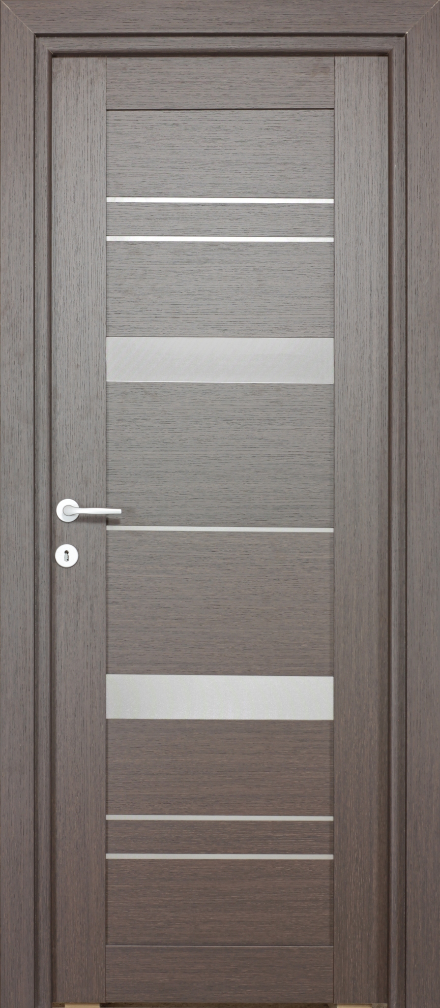 Usa interior Amyra, cu geam, reversibila, MDF, 78 x 203 cm, maro inchis