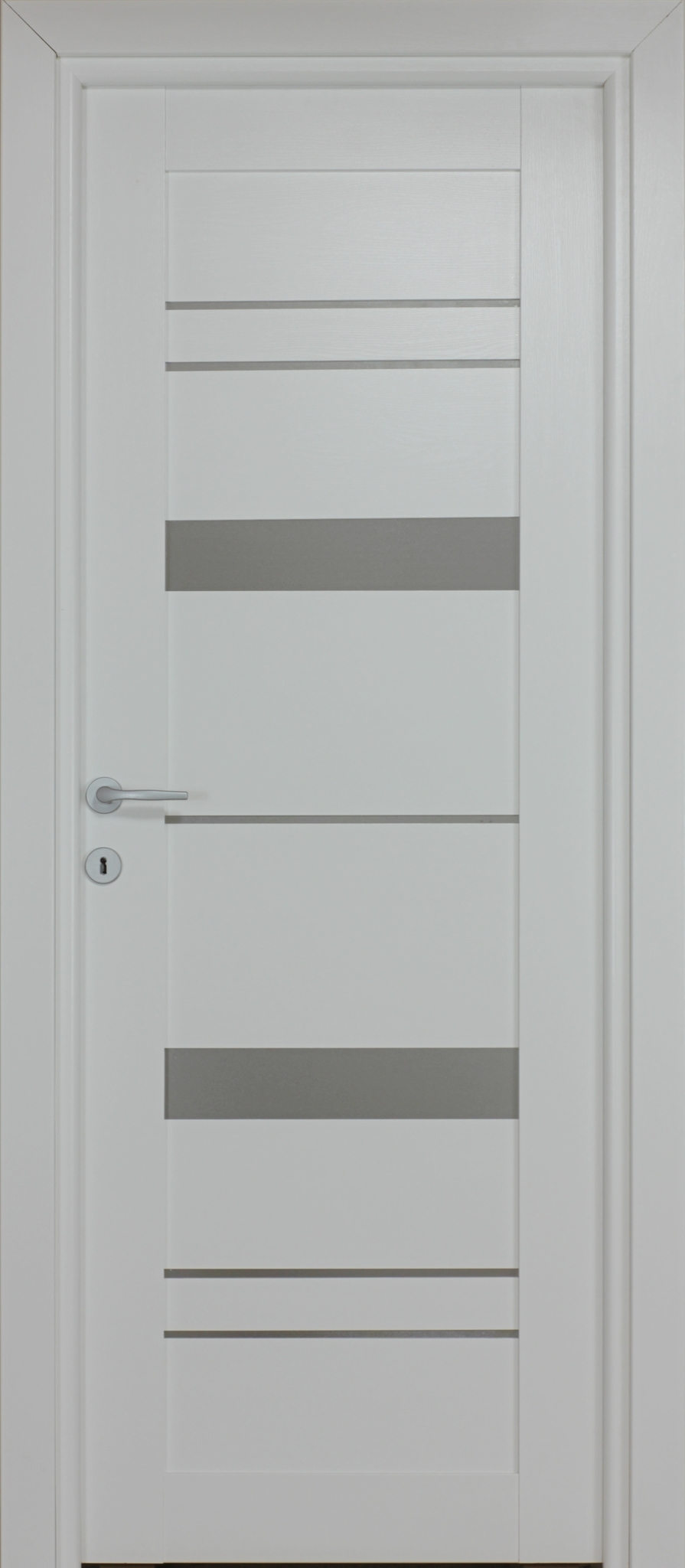 Usa interior Amyra, cu geam, reversibila, MDF, 88 x 203 cm, alb