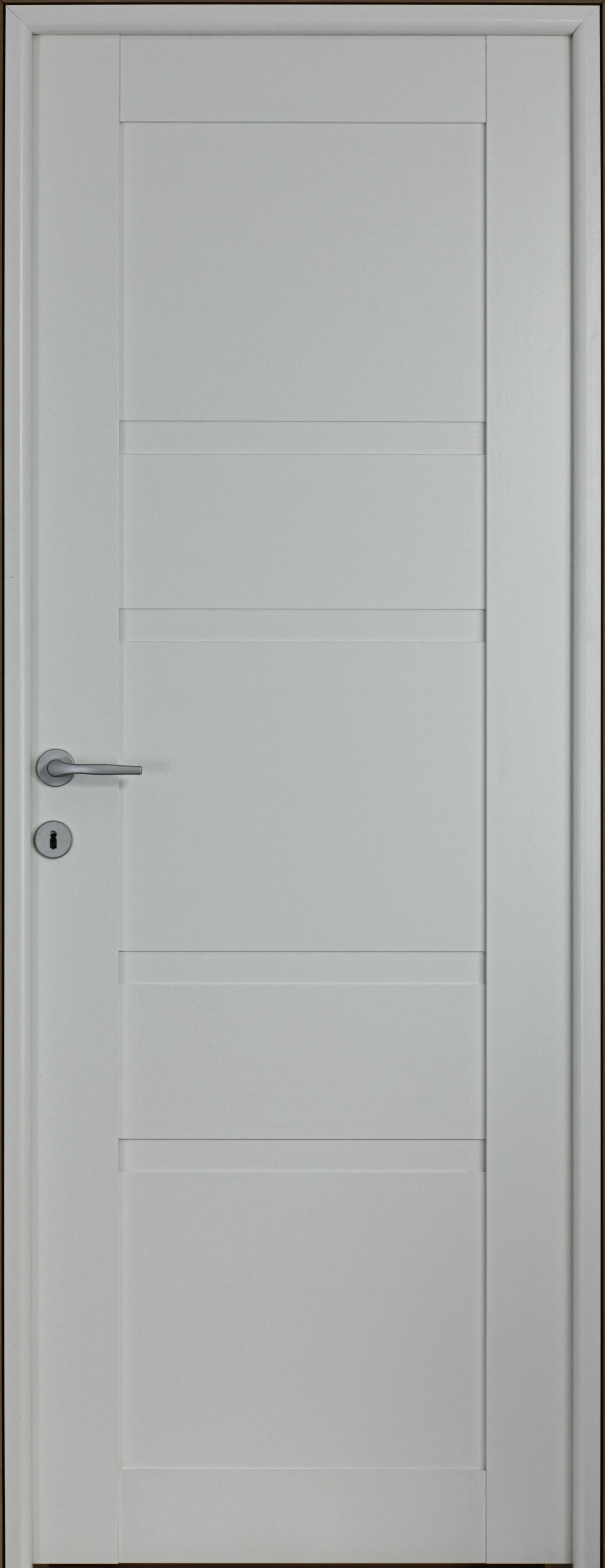 Usa interior Bella, fara geam, reversibila, MDF, 78 x 203 cm, alb