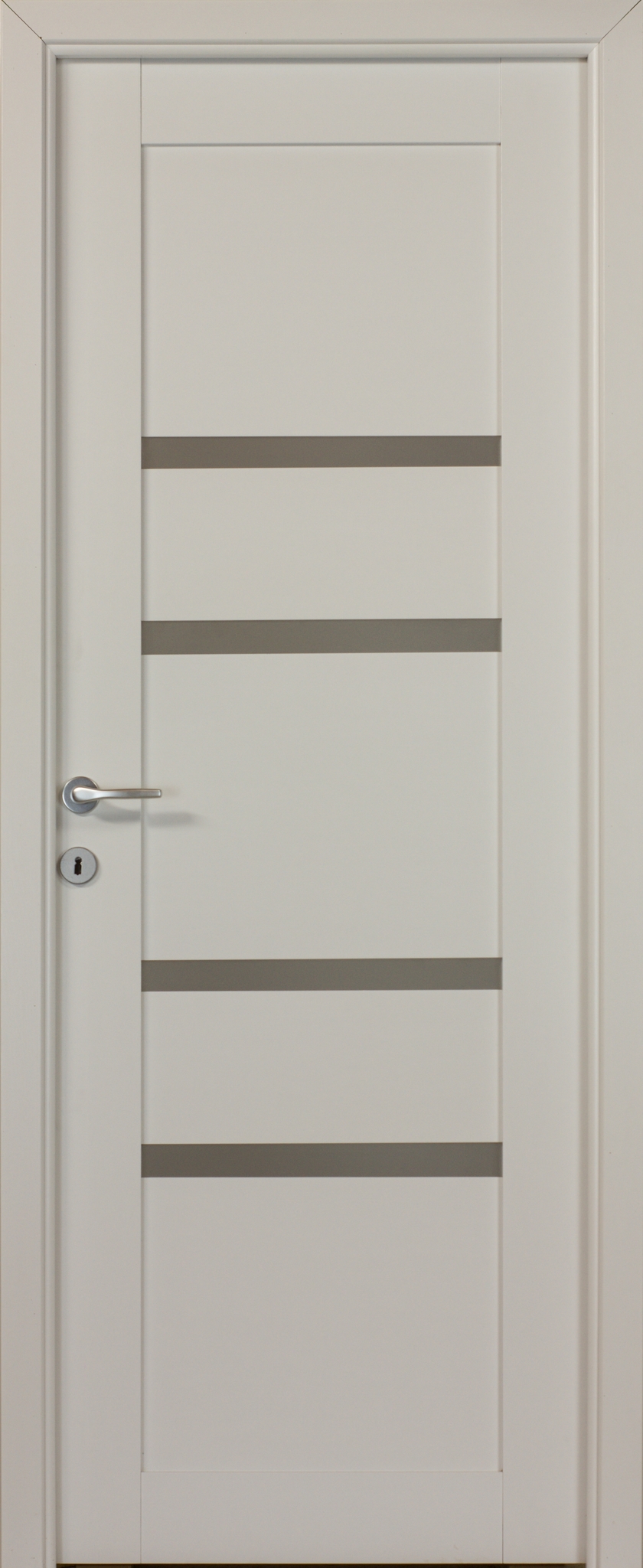 Usa interior Bella, cu geam, reversibila, MDF, 88 x 203 cm, alb