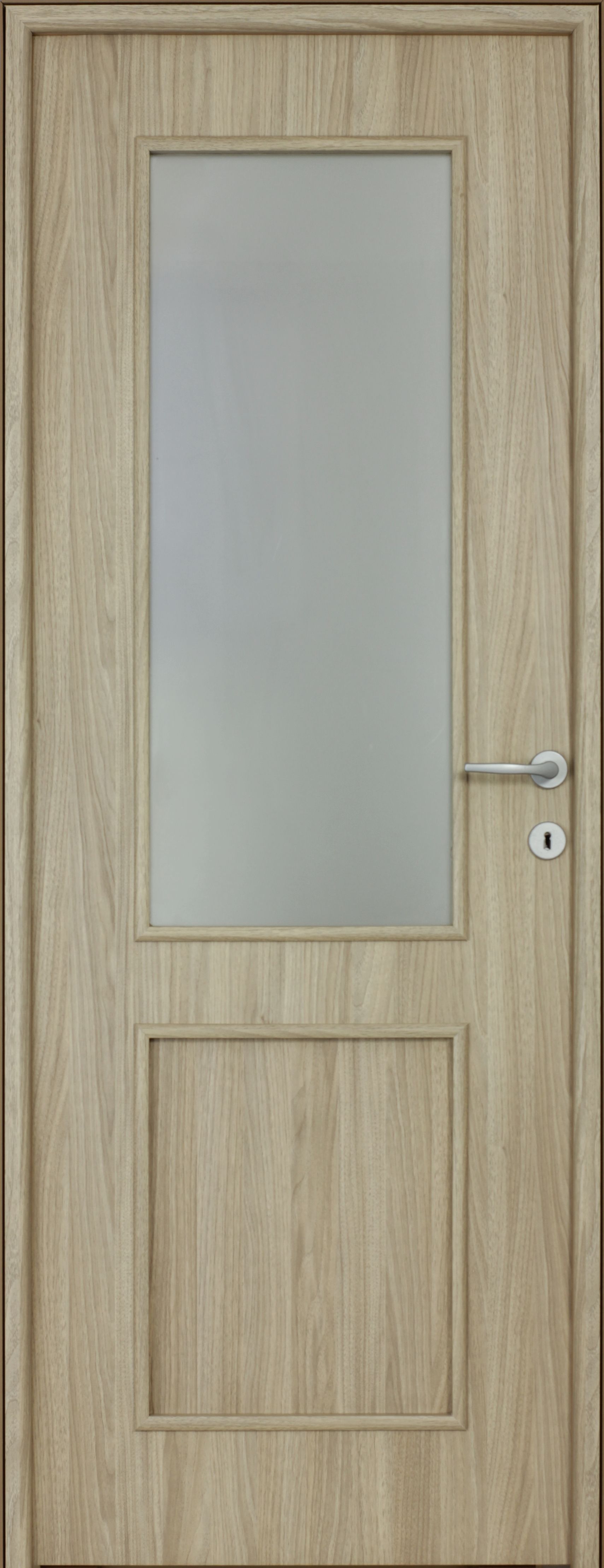 Usa interior Karpat, cu geam, reversibila, MDF, 68 x 203 cm, maro deschis