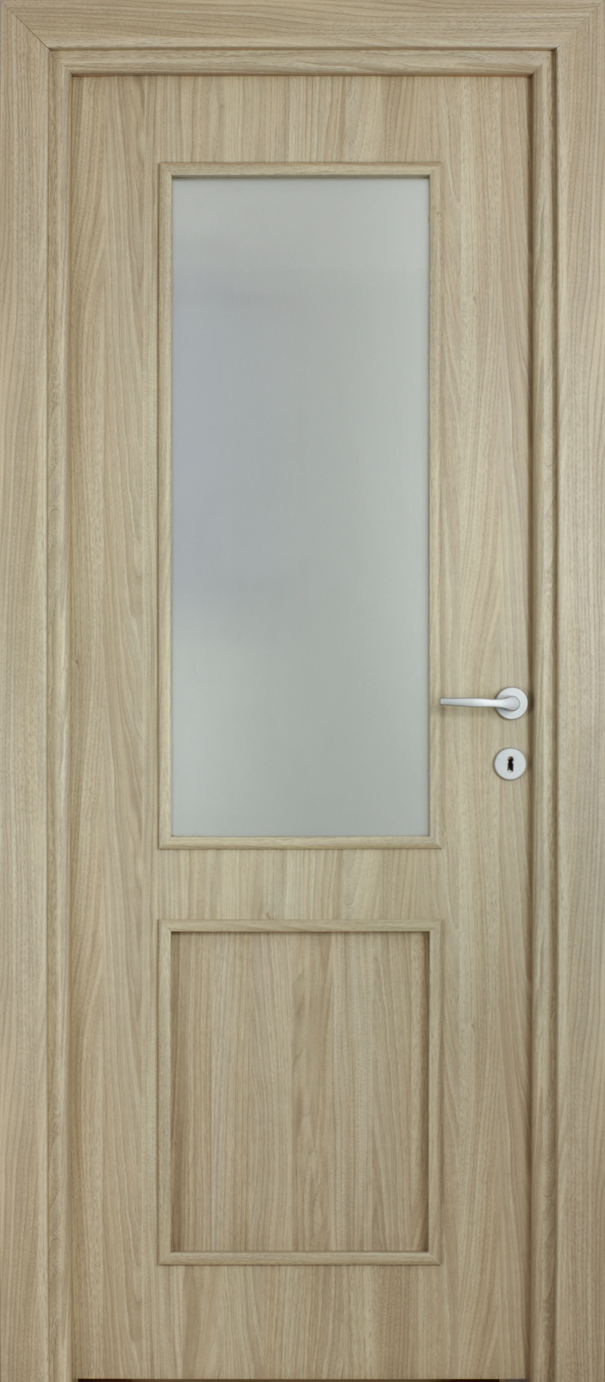Usa interior Karpat, cu geam, reversibila, MDF, 68 x 203 cm, maro deschis