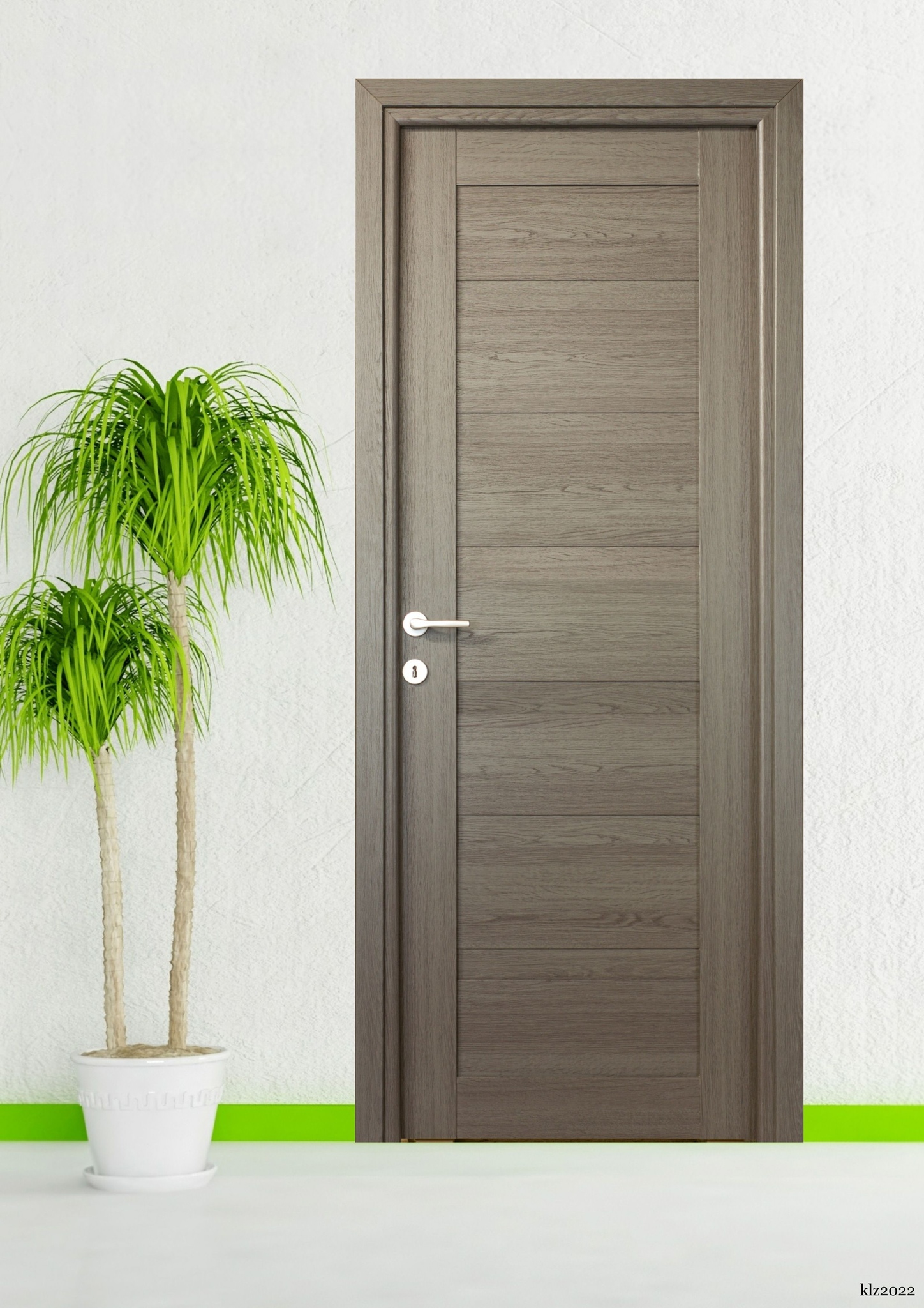 Usa interior Tisa, fara geam, reversibila, MDF, 88 x 203 cm, gri antracit