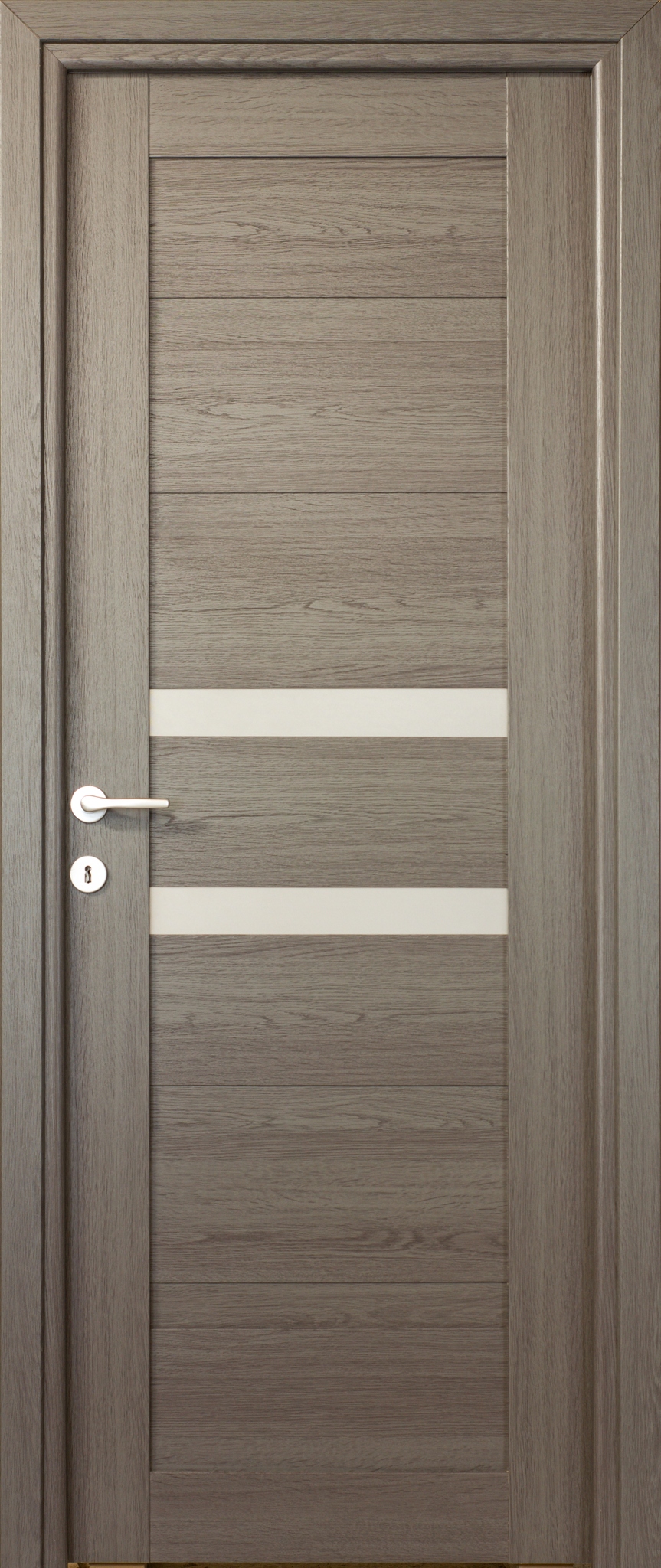 Usa interior Tisa, cu geam, reversibila, MDF, 68 x 203 cm, gri antracit