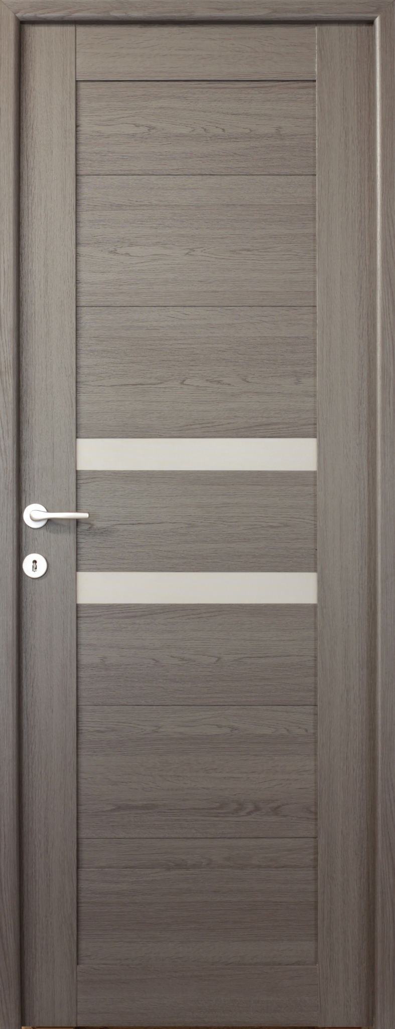 Usa interior Tisa, cu geam, reversibila, MDF, 68 x 203 cm, gri antracit