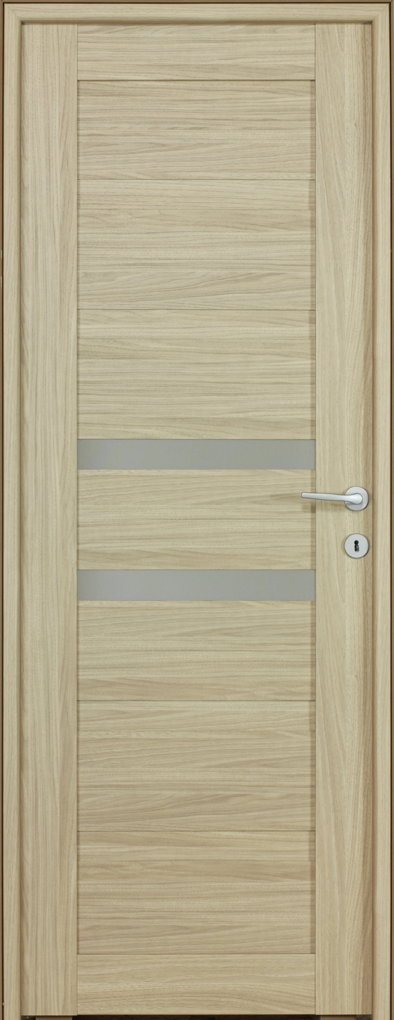 Usa interior Tisa, cu geam, reversibila, MDF, 78 x 203 cm, maro deschis
