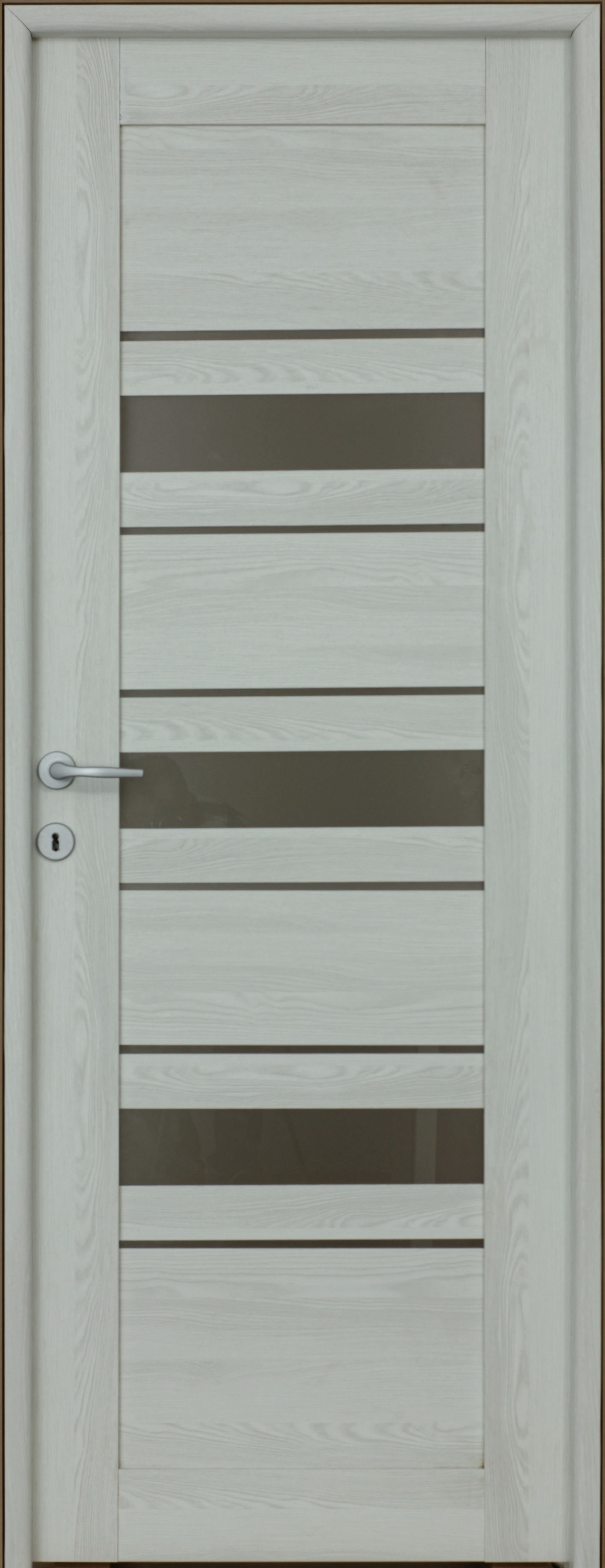 Usa interior Dora, cu geam, reversibila, MDF, 68 x 203 cm, alb