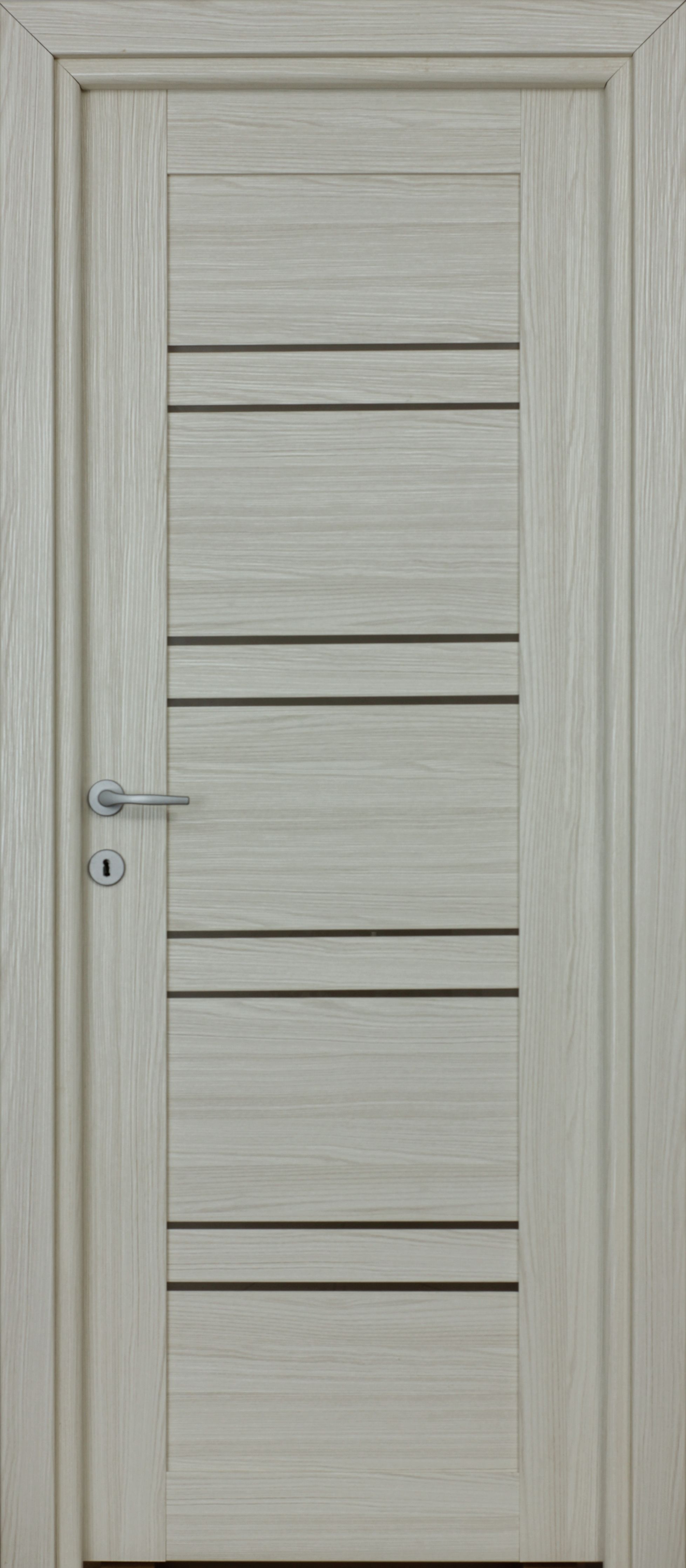 Usa interior Karina, cu geam, reversibila, MDF, 78 x 203 cm, alb