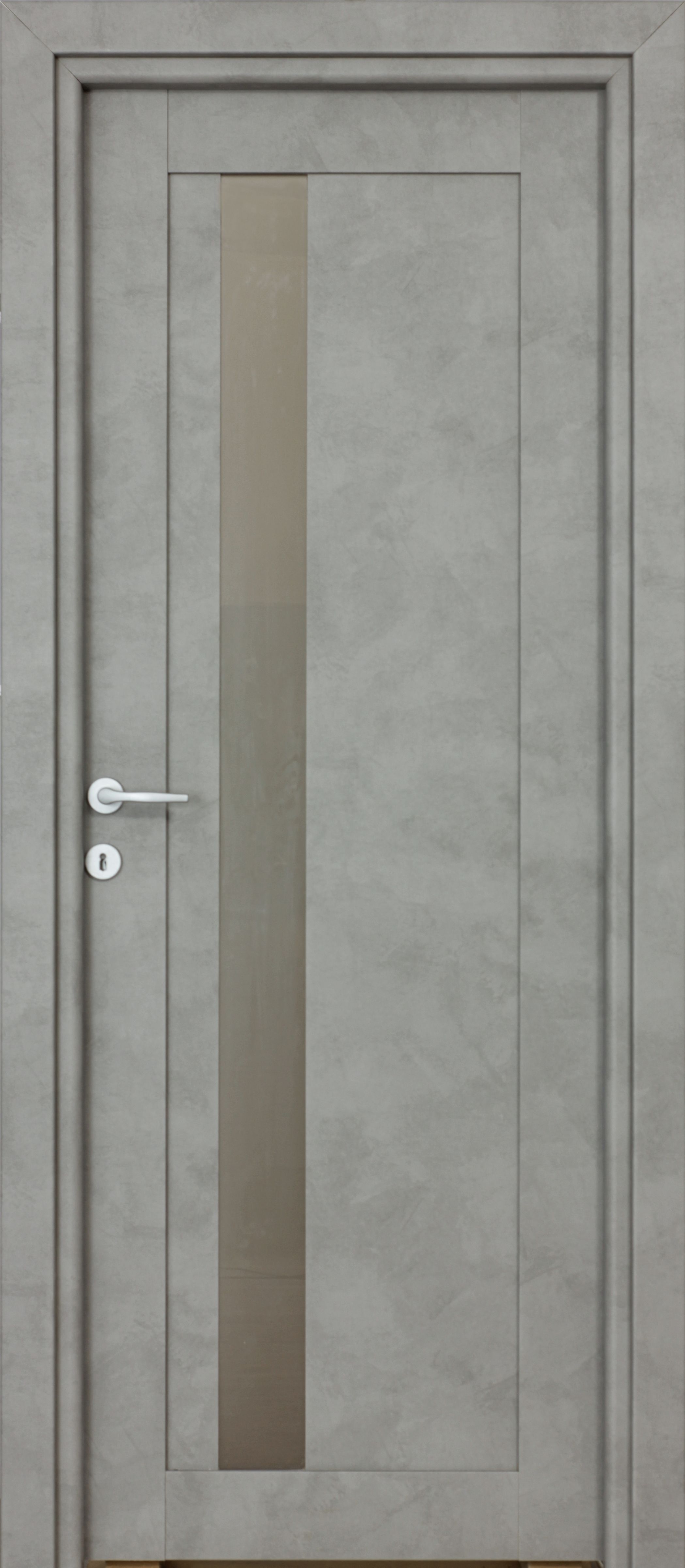 Usa interior Maya, cu geam, reversibila, MDF, 88 x 203 cm, gri inchis