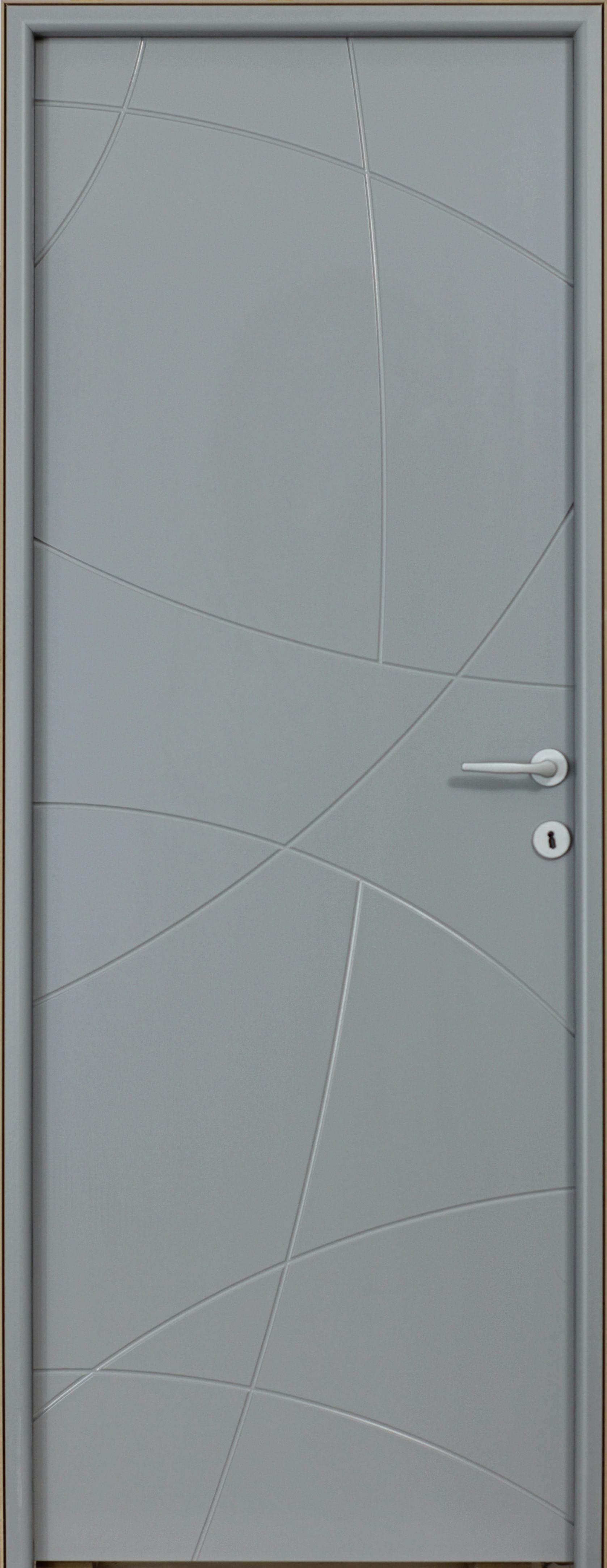 Usa interior Arc, fara geam, reversibila, MDF, 78 x 203 cm, gri