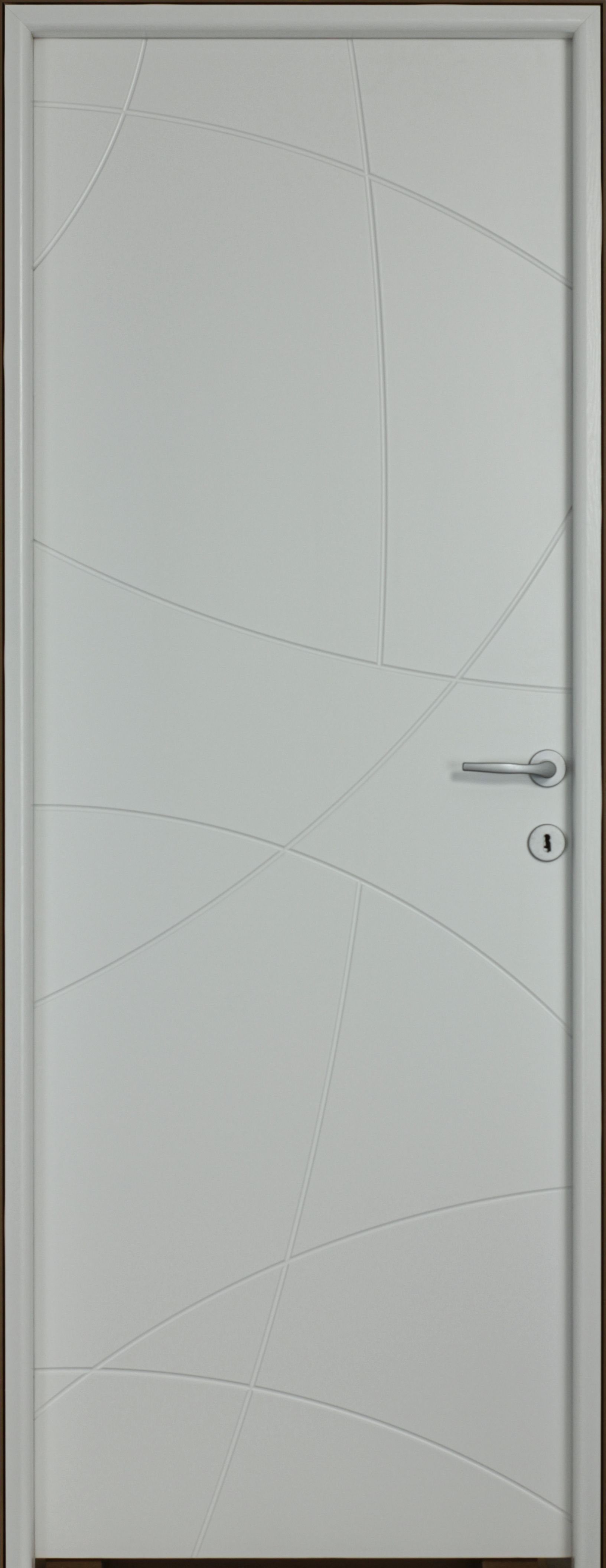 Usa interior Arc, fara geam, reversibila, MDF, 68 x 203 cm, alb