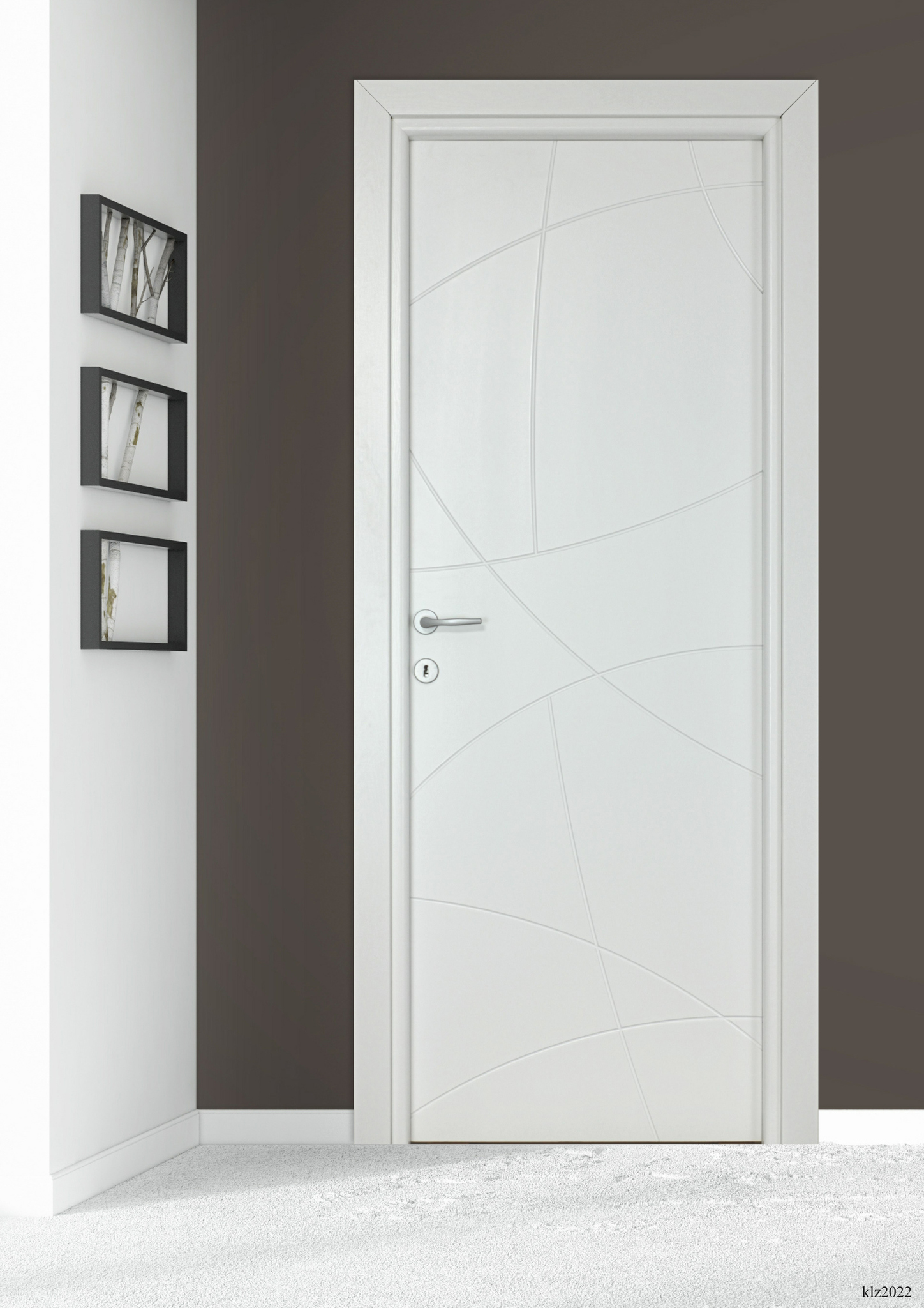 Usa interior Arc, fara geam, reversibila, MDF, 78 x 203 cm, alb