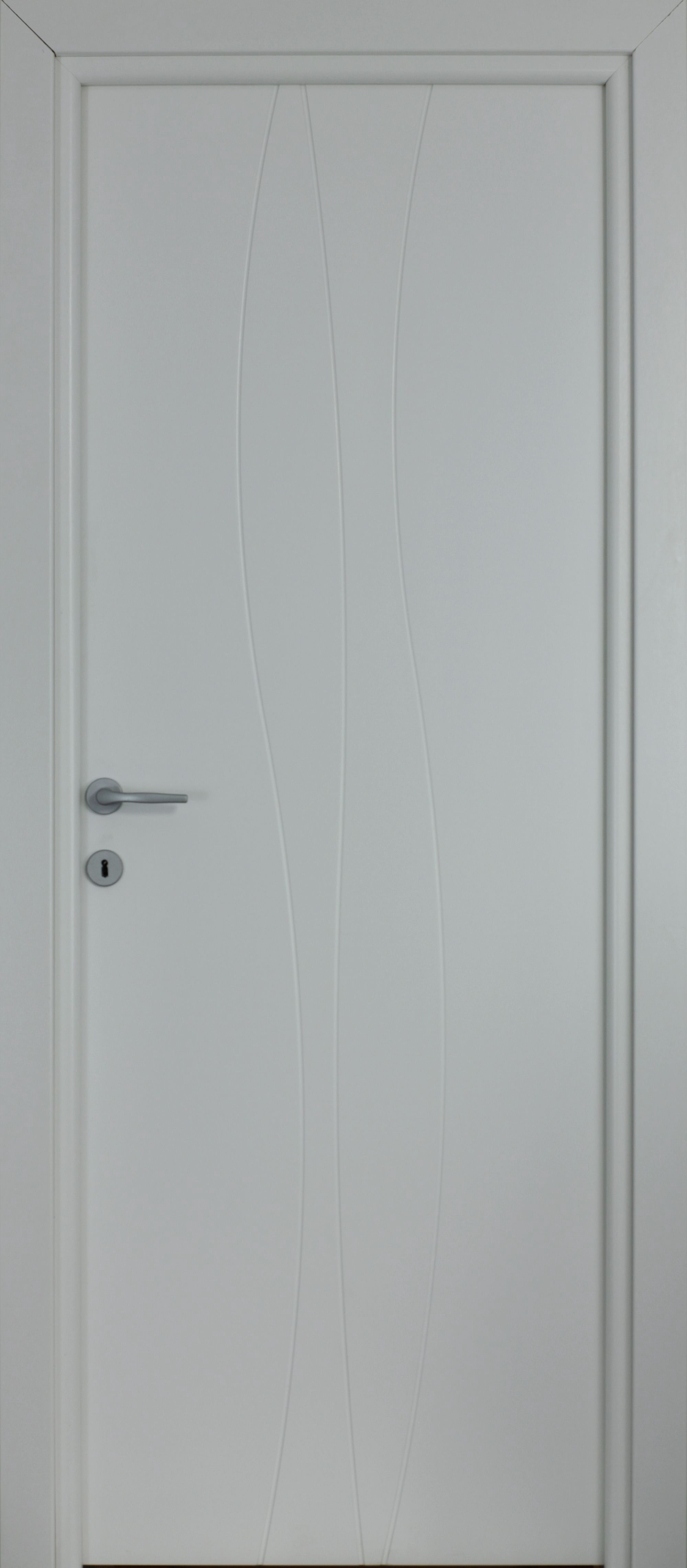Usa interior Wave, fara geam, reversibila, MDF, 88 x 203 cm, alb