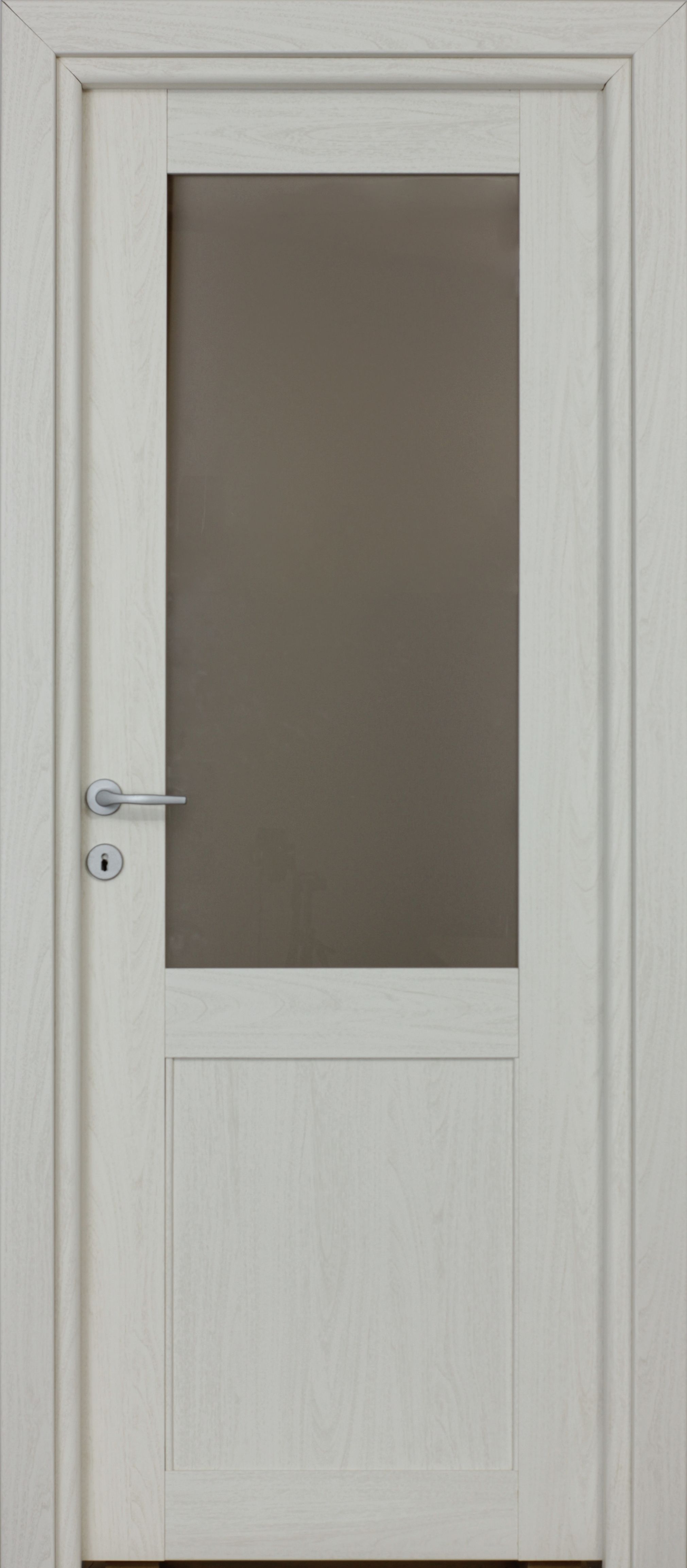 Usa interior Mod, cu geam, reversibila, MDF, 68 x 203 cm, alb