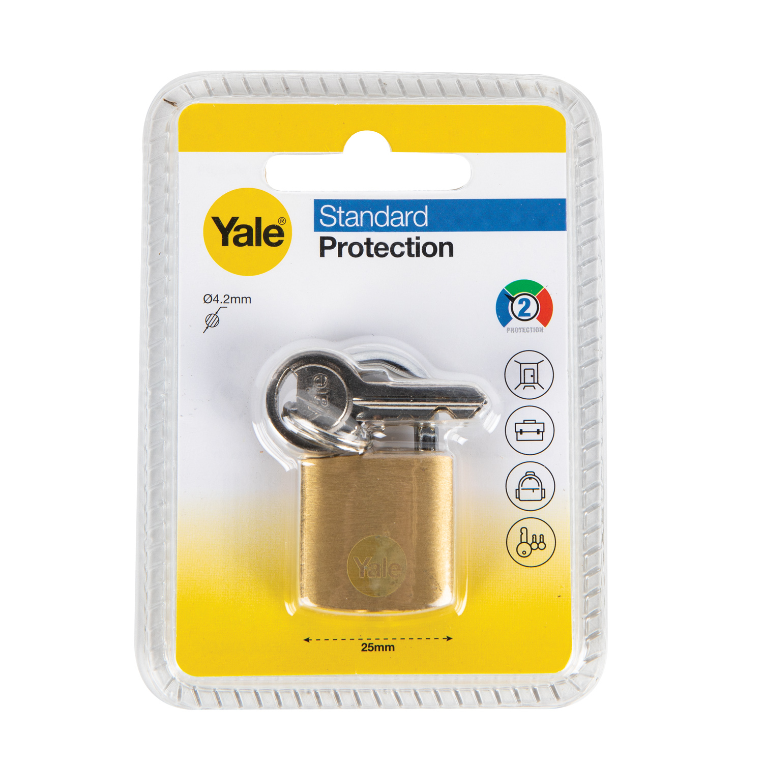 Lacat YALE, 25mm, alama, auriu