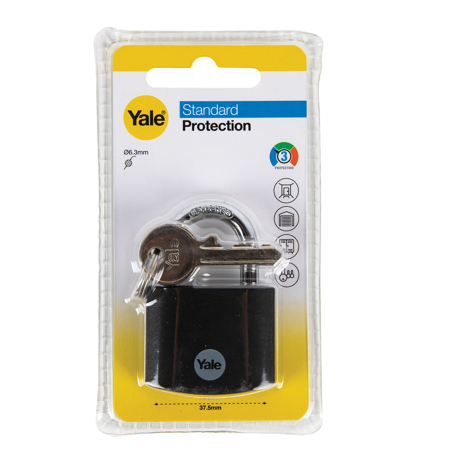 Lacat YALE, 38mm, aluminiu, negru