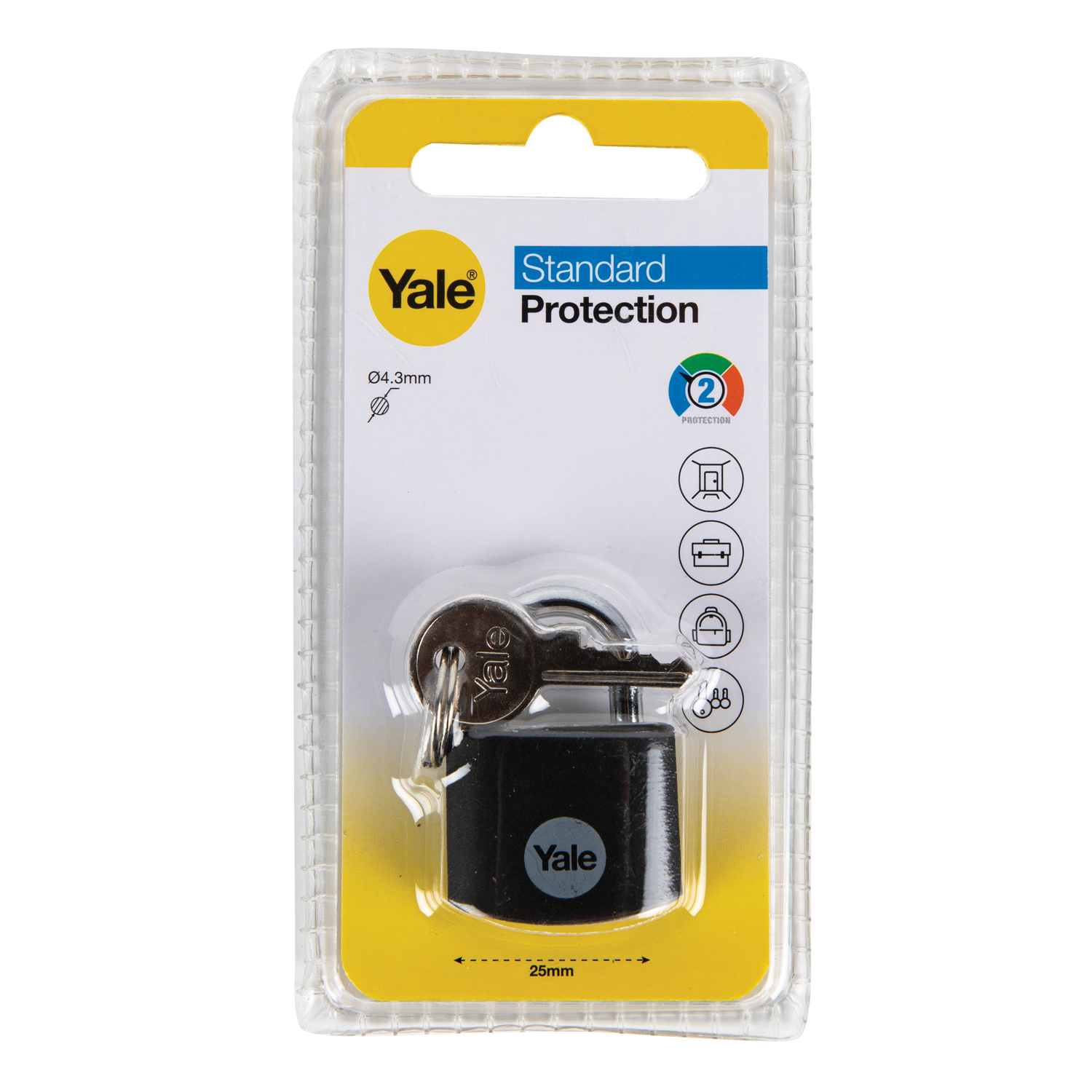 Lacat YALE, 25mm, aluminiu, negru
