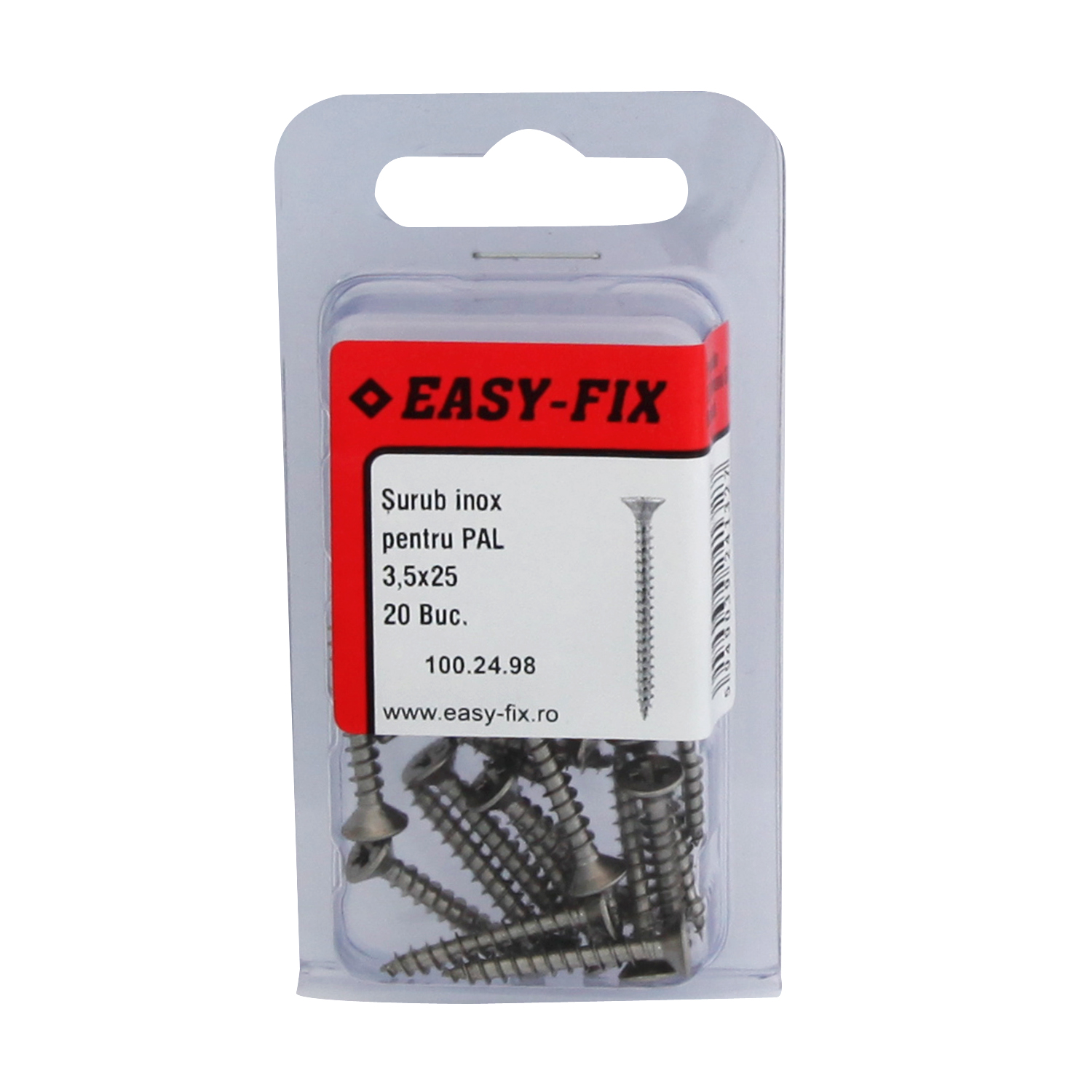 Suruburi PAL 3.5 x 25 pz2 inoxa2, 20 buc