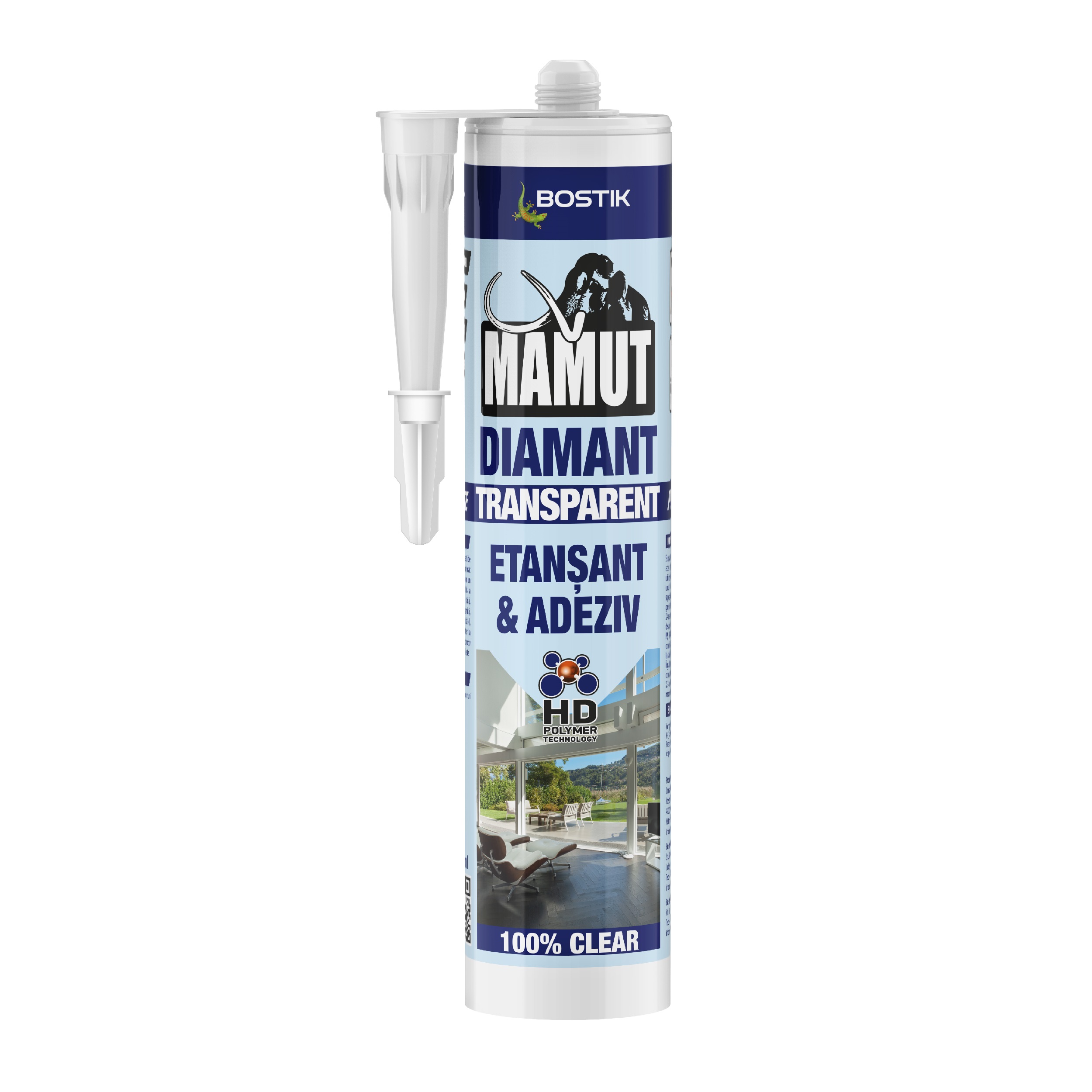 Etansant si Adeziv universal MAMUT Den Braven Bostik, transparent, 290ml