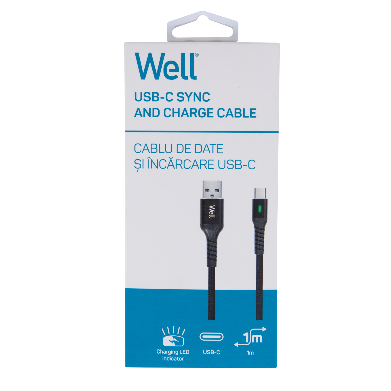 Well Cablu Usb Type C Led 1M