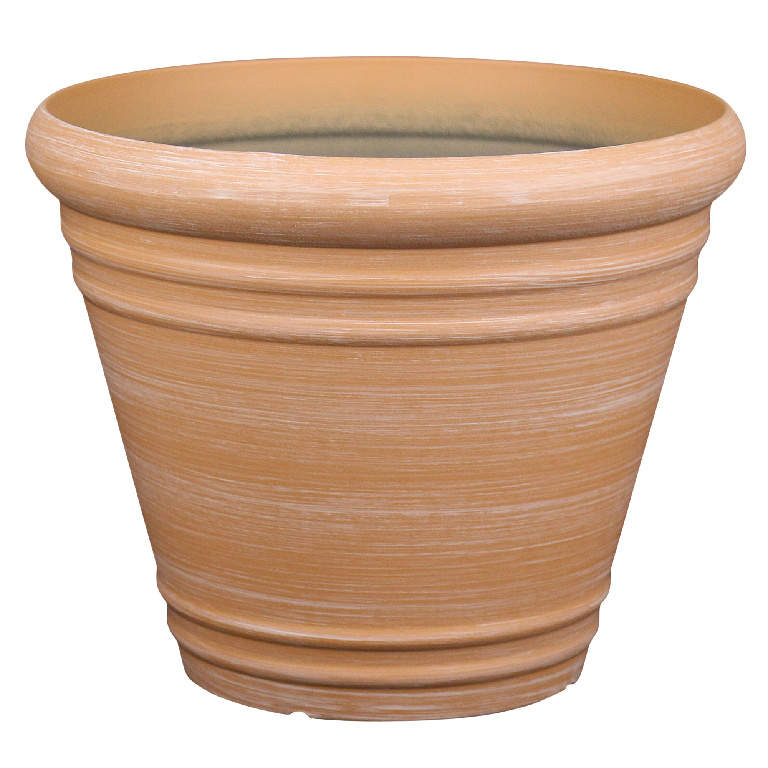 Ghiveci din plastic, maro, forma rotunda, 30.6 cm diametru  Verve