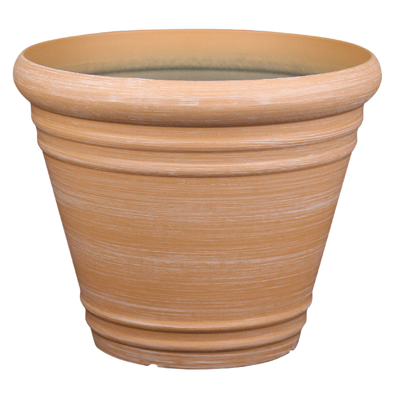 Ghiveci din plastic, maro, forma rotunda, 45 cm diametru Verve