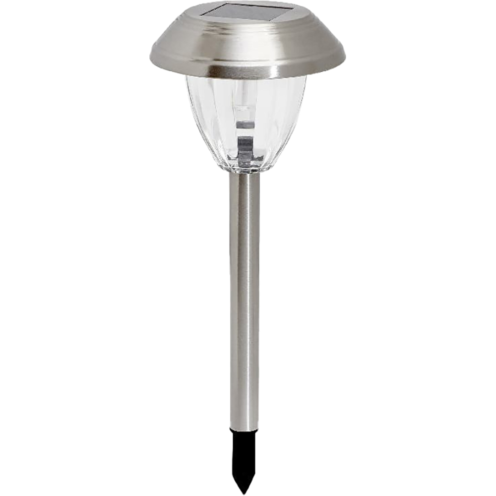 Set 4 lampi solare LED GOODHOME, 0.02 W, otel inoxidabil, argintiu