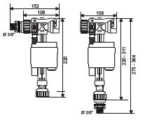 Robinet flotor, universal, 3/8  Wirquin