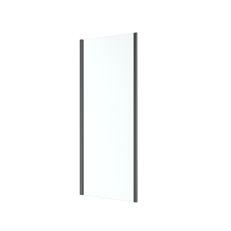 Paravan dus GOODHOME Ledava, aluminiu, sticla securizata 8mm, 80 x 195 cm, profil negru
