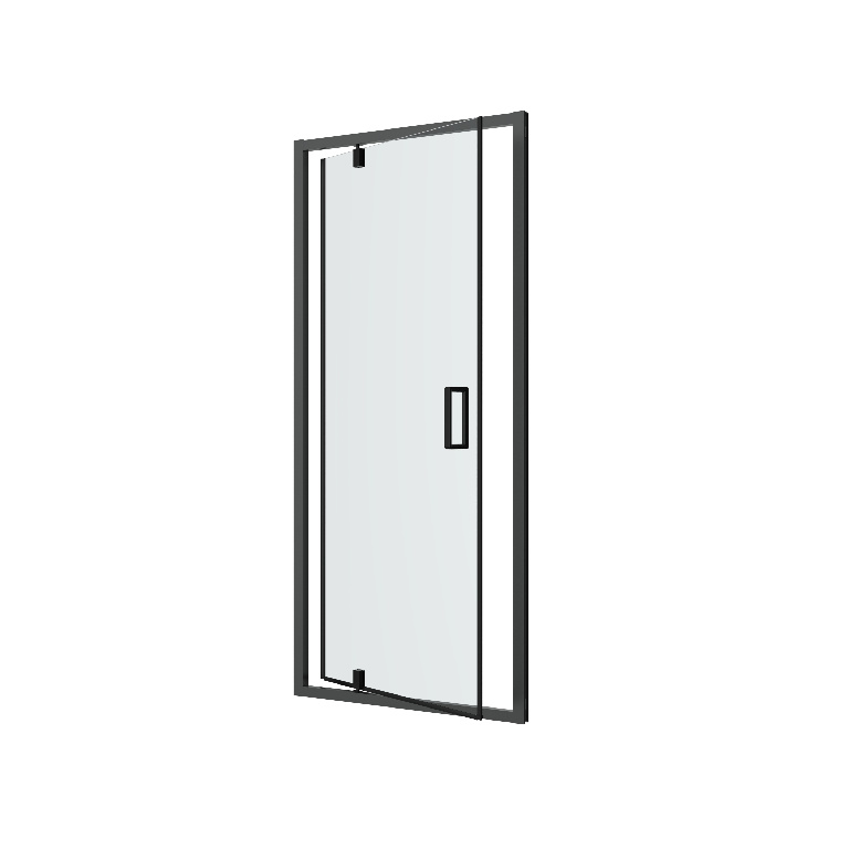 Usa dus GOODHOME Ledava, aluminiu, sticla securizata 8mm, 80 x 195 cm, profil negru