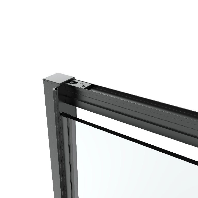 Usa dus semi pivotanta GOODHOME Ledava, aluminiu, sticla securizata 8mm, 90 x 195 cm, profil negru