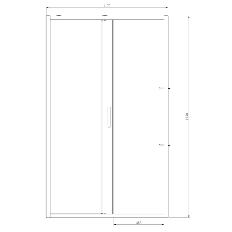 Usa dus glisanta GOODHOME Ledava, aluminiu, sticla securizata 8mm, 120 x 195 cm, profil negru