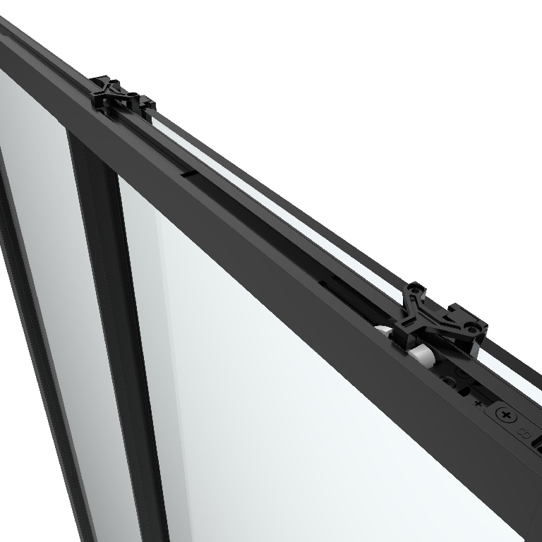 Usa dus glisanta GOODHOME Ledava, aluminiu, sticla securizata 8mm, 120 x 195 cm, profil negru