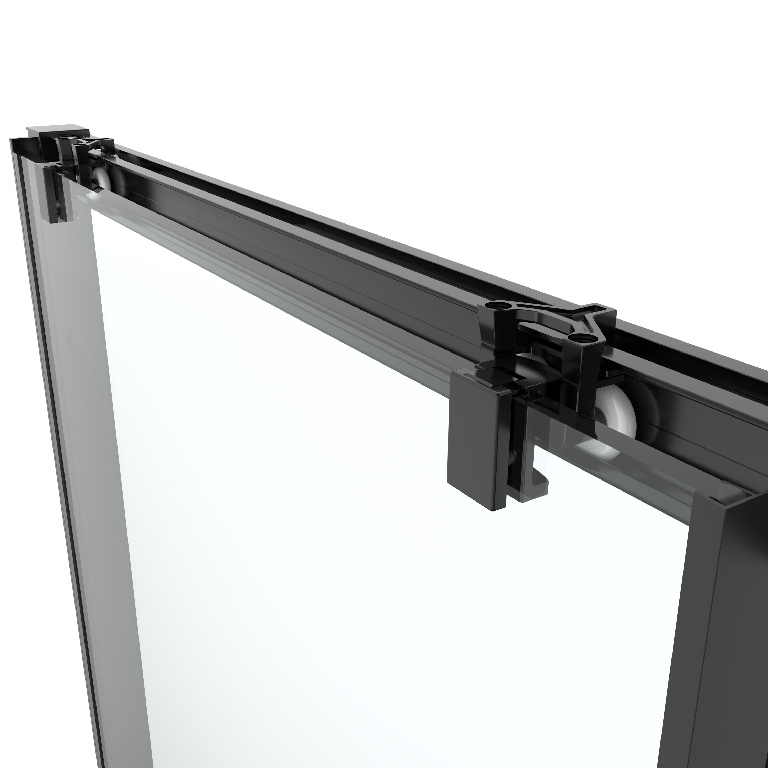 Usa dus glisanta GOODHOME Ledava, aluminiu, sticla securizata 8mm, 120 x 195 cm, profil negru