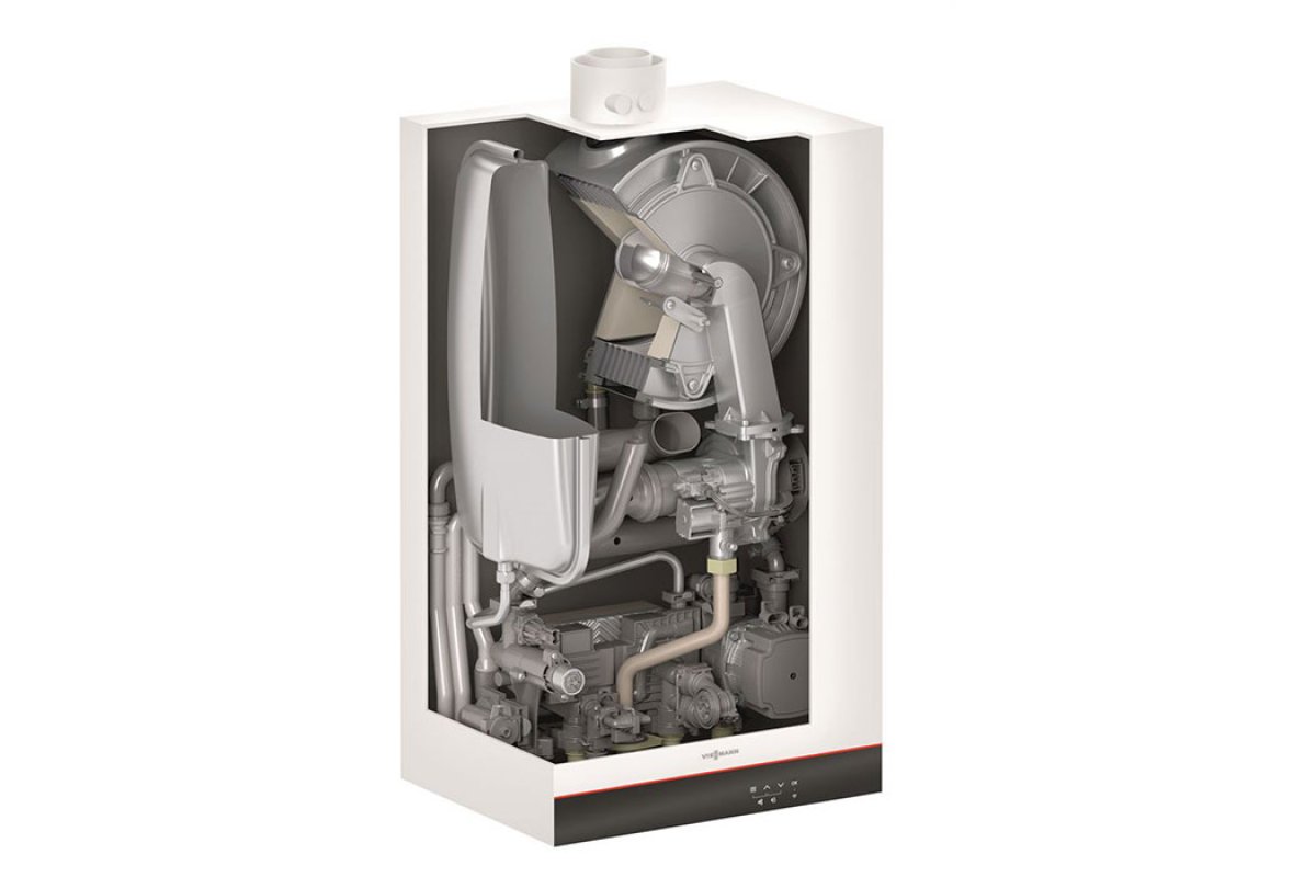 Centrala termica pe gaz prin condensare Viessmann Vitodens 050-W, 25kW, Wi-Fi, kit evacuare inclus