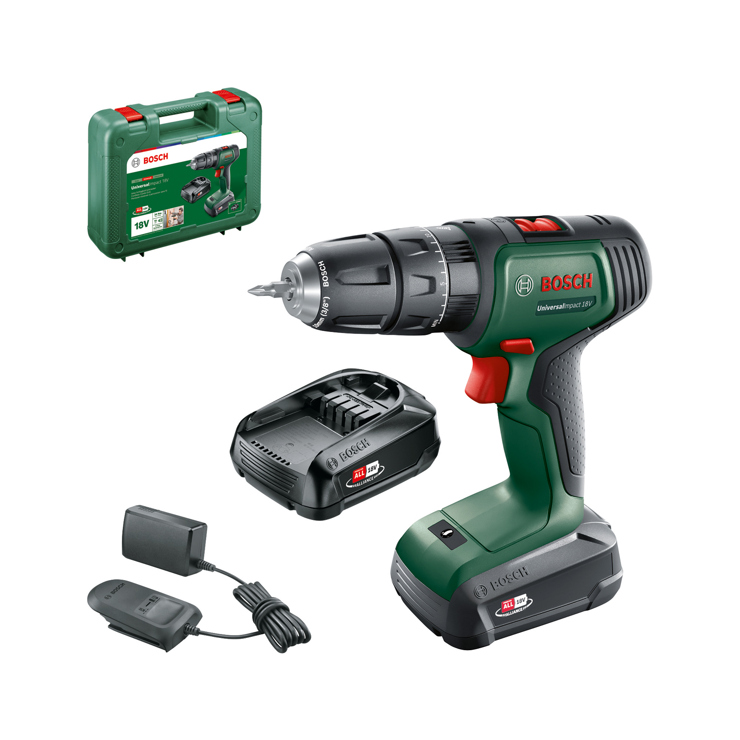 Masina de gaurit, cu impact, acumulator, 1.5 Ah, 34 Nm • Bosch