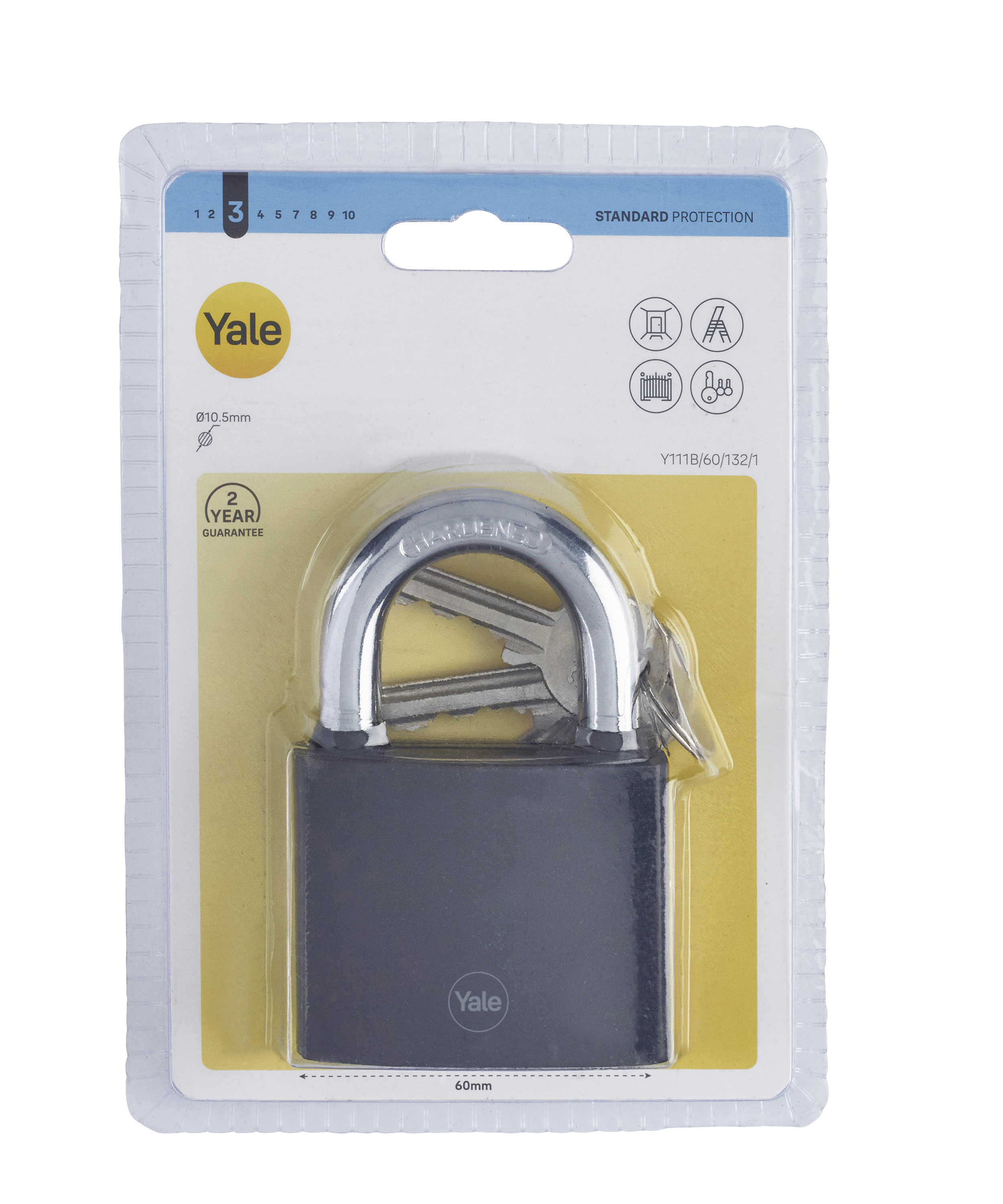 Lacat Yale, otel, corp de 60mm, negru