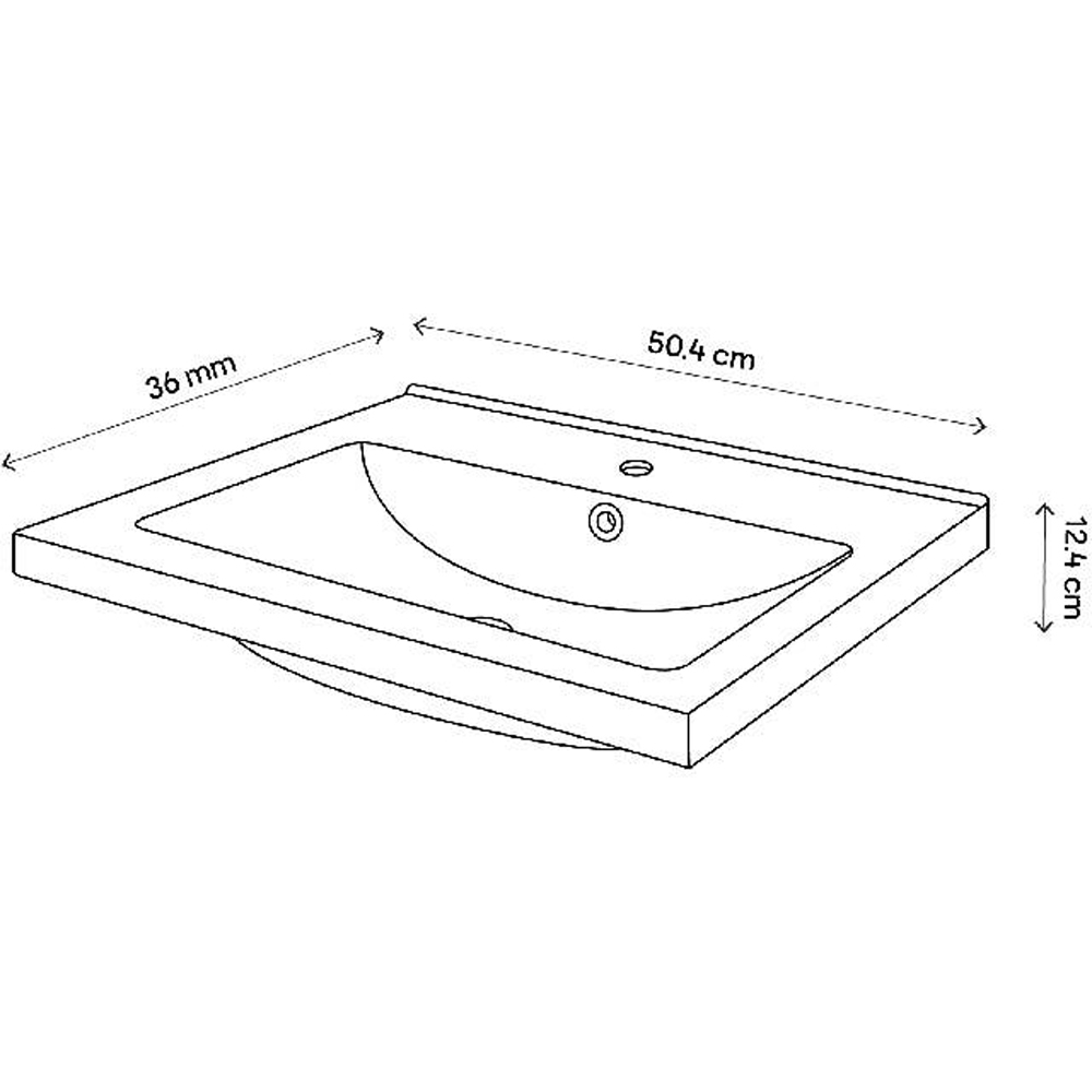 Lavoar baie GOODHOME Nira, ceramica, 50.4 x 36 cm, alb lucios