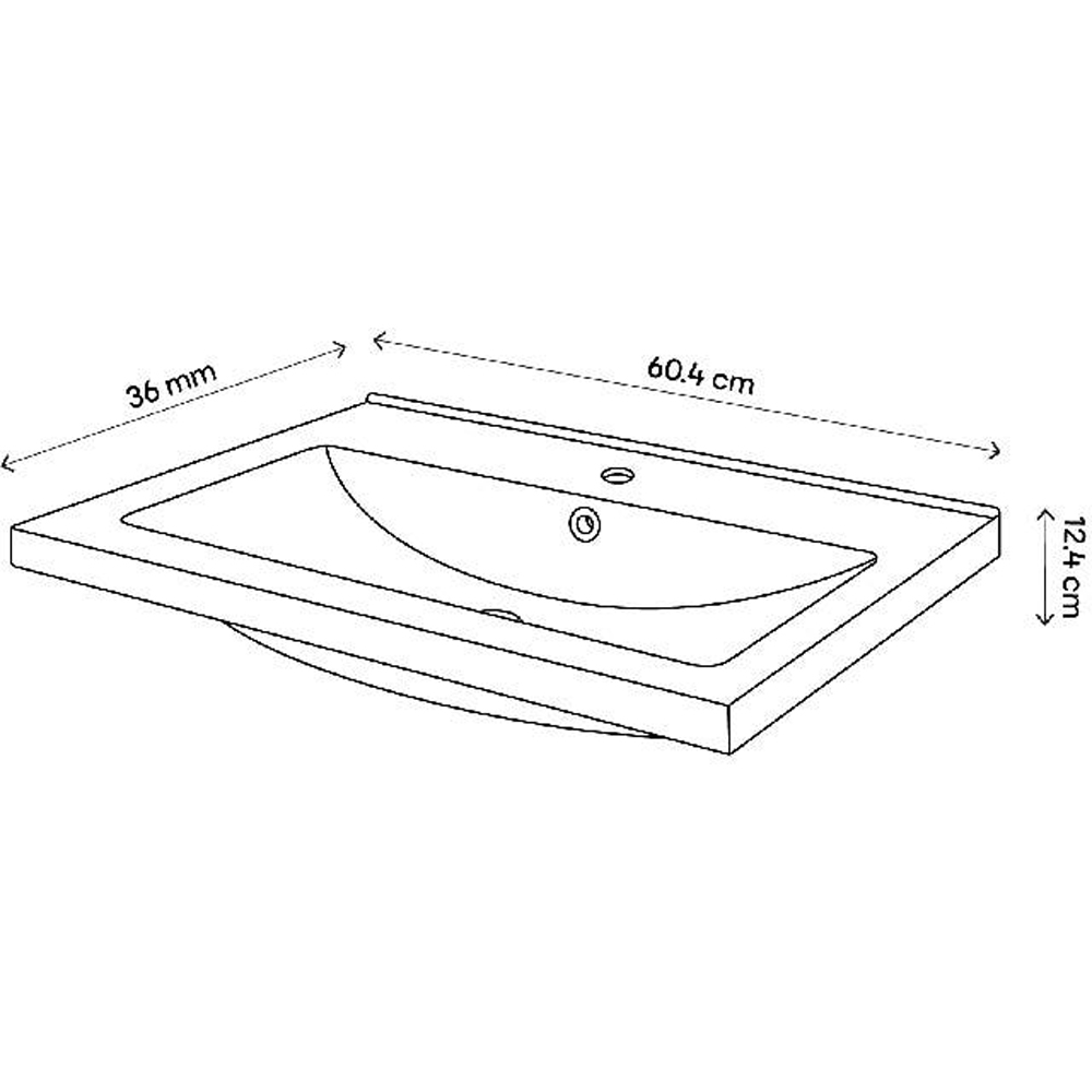 Lavoar baie GOODHOME Nira, ceramica, 60.4 x 36 cm, alb lucios