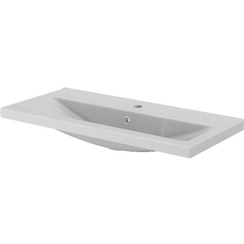 Lavoar baie GOODHOME Nira, ceramica, 80.4 x 36 cm, alb lucios