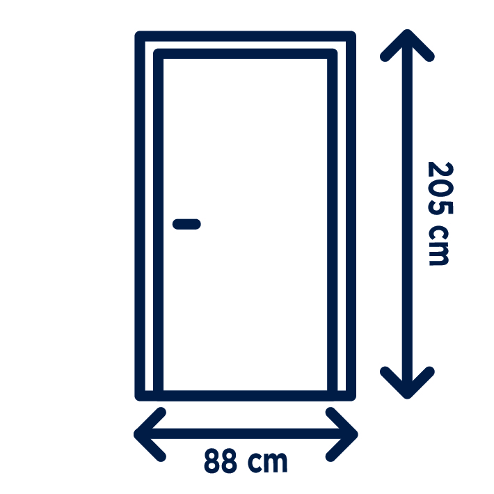 Usa exterior FORTIA Pasni, cu geam, dreapta, 88 x 208 cm, alb