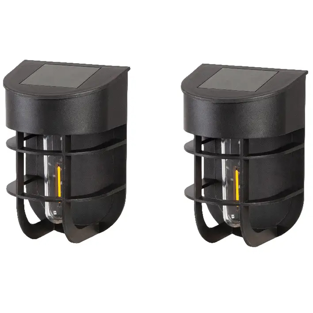 Set 2 aplici solare SITE 101233178, IP44, plastic, negru