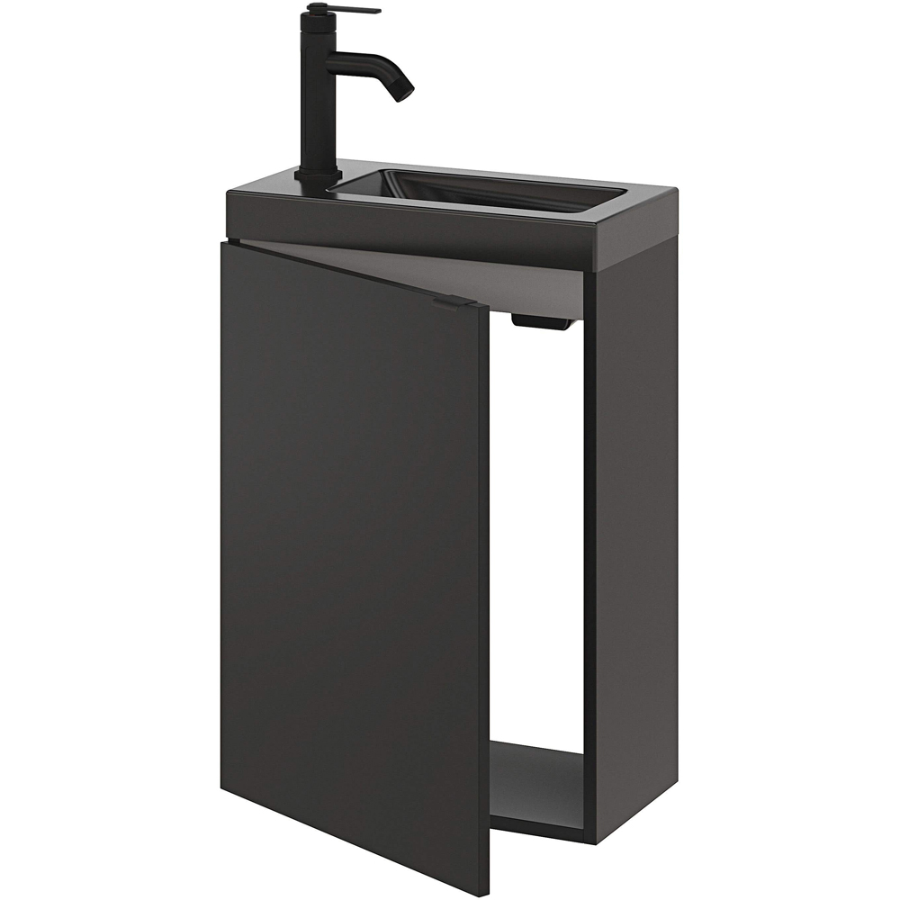 Baterie lavoar GOODHOME Selenga, inaltime 19.3 cm, alama, negru