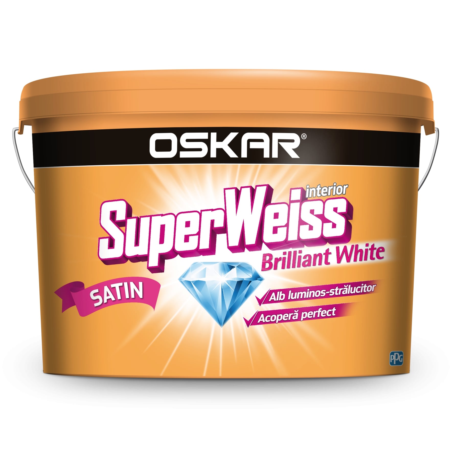 Vopsea lavabila Oskar SuperWeiss Brilliant, alb, 2.5 L, Interior