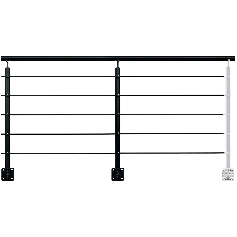 Kit balustrada Barranco FORTIA, 200.6 x 117 cm, aluminiu, negru