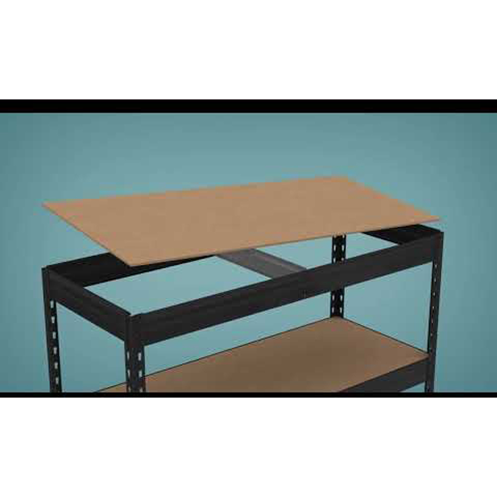 Raft atelier GOODHOME Rand, otel, 127.6 x 40 x 180 cm, negru