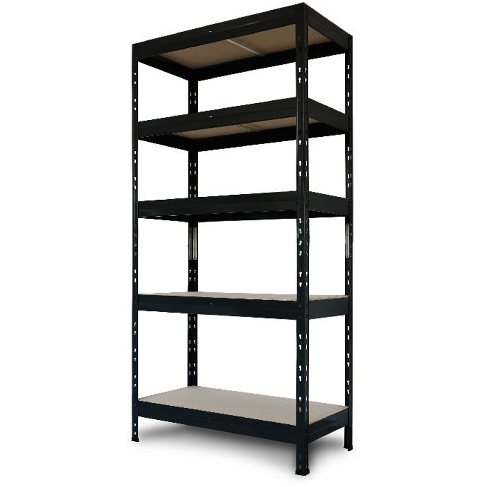 Raft atelier GOODHOME Rand, metal, 67.5 x 40 x 180 cm, 150 kg/polita, negru