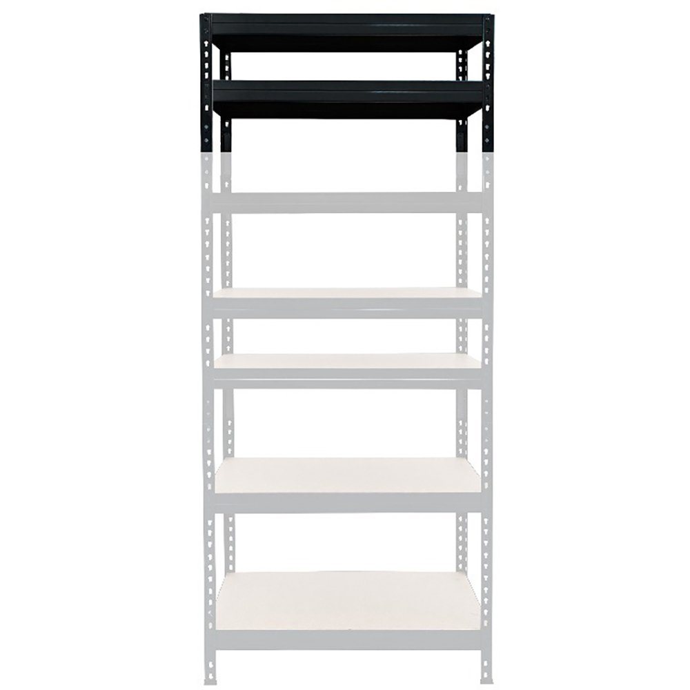 Extensie raft 2 polite GOODHOME rivet, 67 x 46 x 40 cm, sarcina maxima/polita 150 kg, HDF si otel, negru