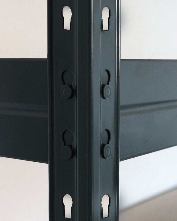 Extensie raft 2 polite GOODHOME rivet, 67 x 46 x 40 cm, sarcina maxima/polita 150 kg, HDF si otel, negru