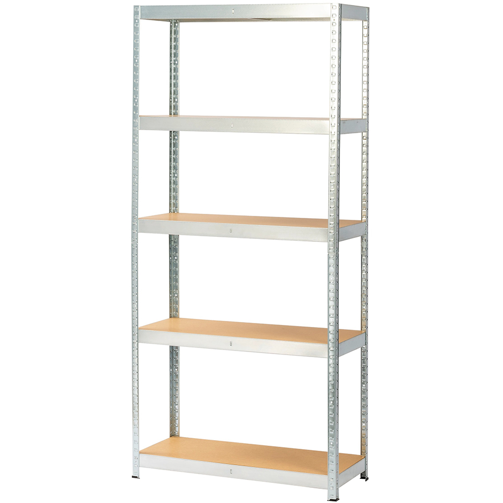 Raft 5 polite GOODHOME Ryle, 180 x 75 x 35  cm, HDF si otel, gri